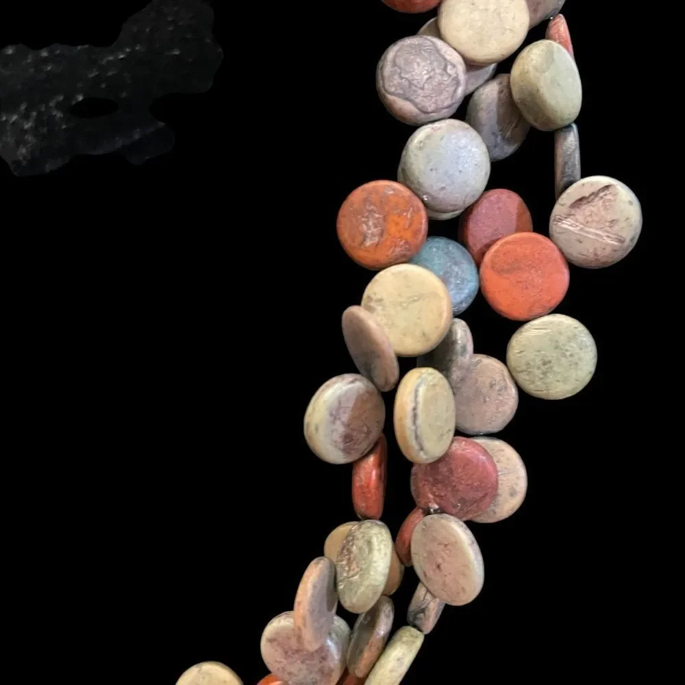 Vintage Wood Multi-strand Multicolor Necklace